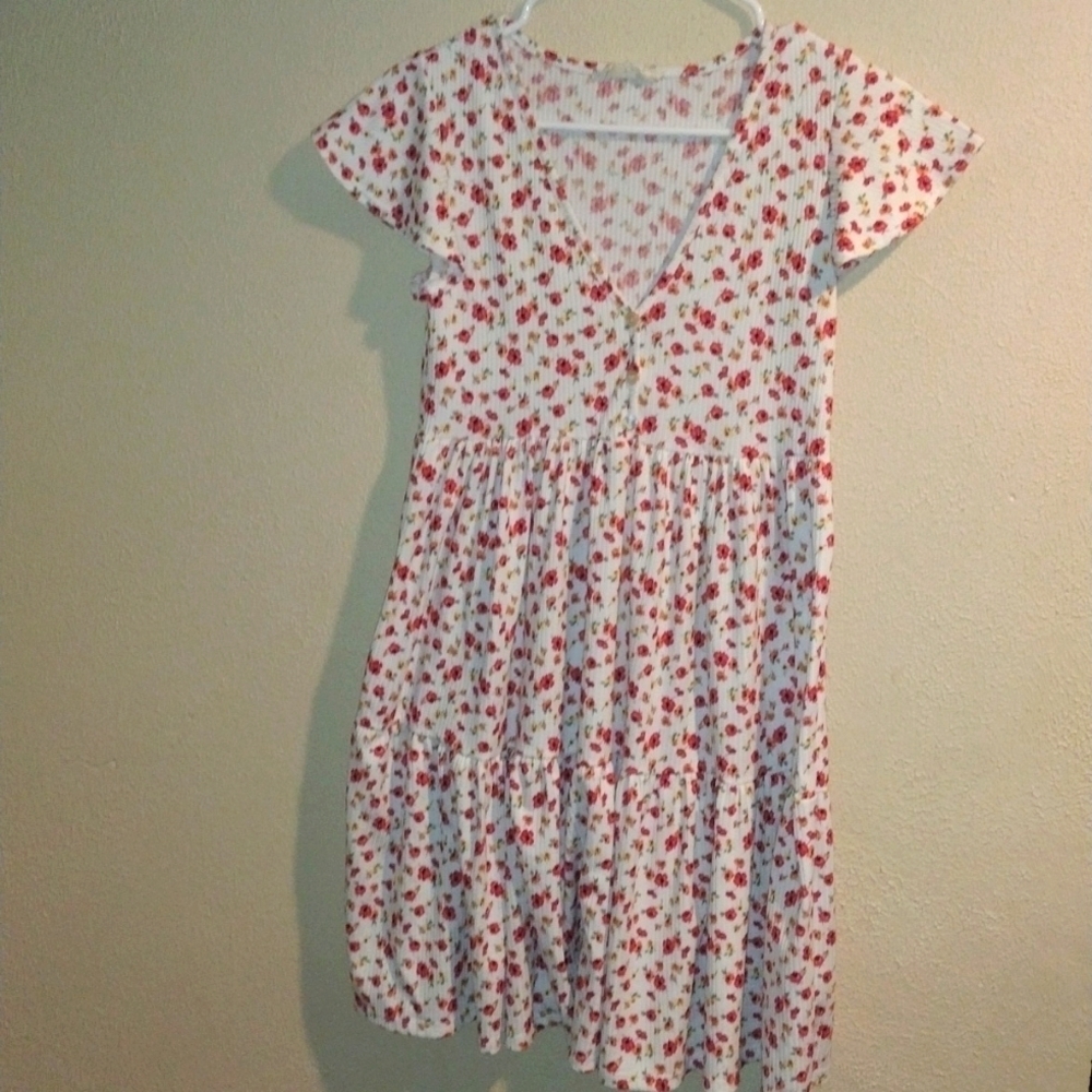 Jessica Simpson Ditzy Floral Babydoll Mini Dress S